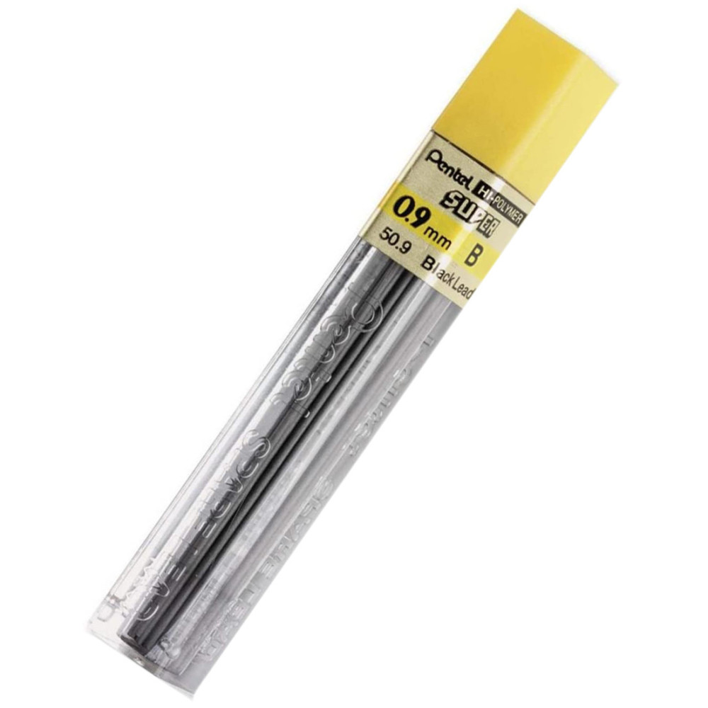 Mechanical pencil Super Hi Polymer lead refills - Pentel - B, 0,9 mm, 12 pcs