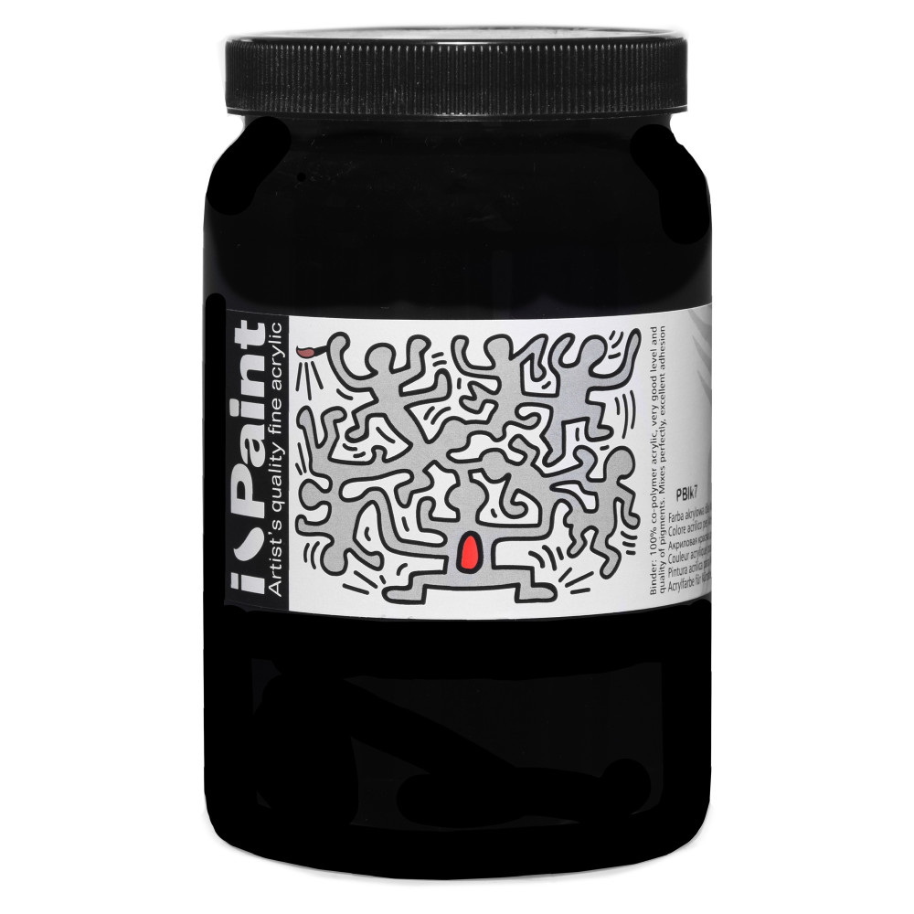 Acrylic paint I-Paint - Renesans - 18, Carbon Black, 500 ml