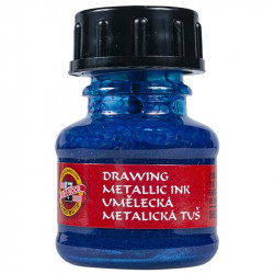 Tusz kreślarski metaliczny Art Metalik - Koh-I-Noor - niebieski, 20 g