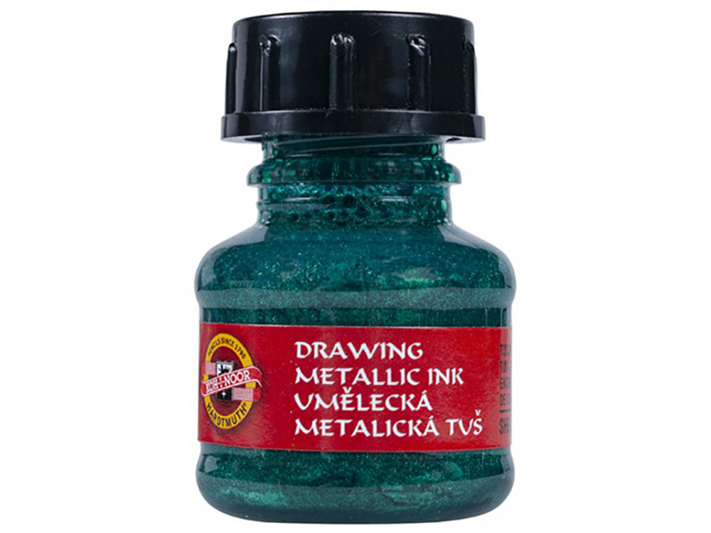 Drawing Art Metalik Ink - Koh-I-Noor - Phthalocyanine Green, 20 g