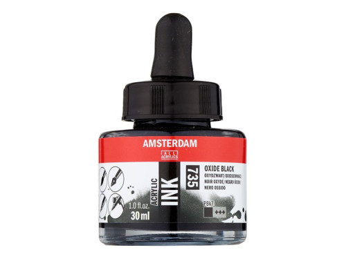 Acrylic ink - Amsterdam - Oxide Black, 30 ml
