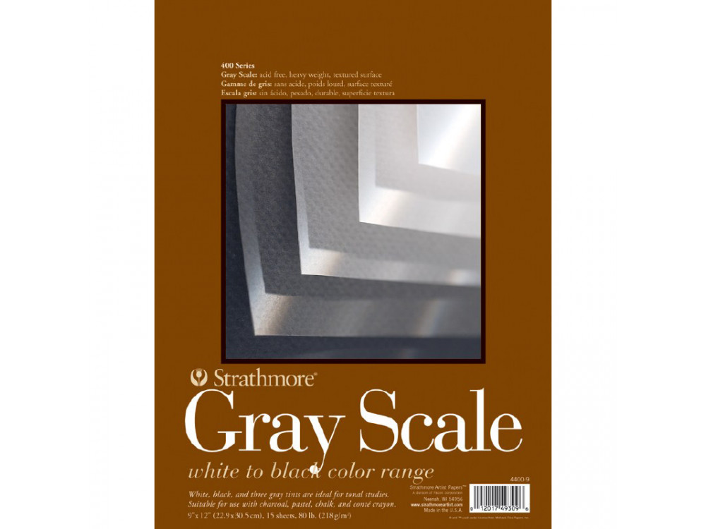 Blok Gray Scale, seria 400 - Strathmore - 22,9 x 30,5 cm, 218 g, 15 ark.
