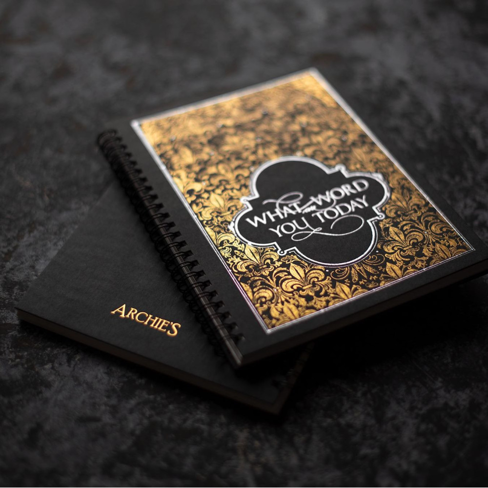 Notes tłoczony - Archie's Calligraphy - złoty, w kropki, A5, 100 g, 100 stron