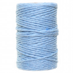 Cotton cord for macrames - Celeste Blue, 2 mm, 60 m