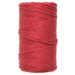 Cotton cord for macrames - red, 2 mm, 60 m