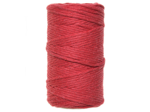 Sznurek bawełniany do makramy - czerwony, 2 mm, 60 m