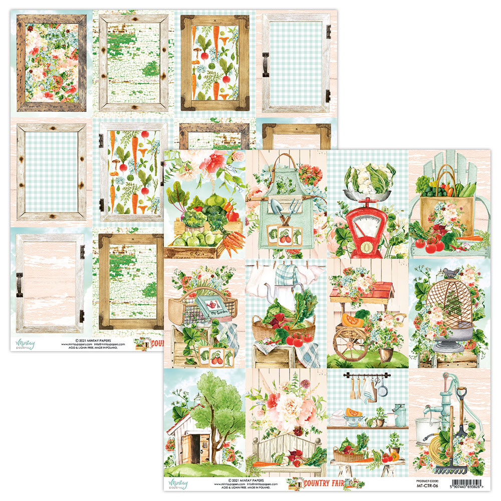 Scrapbooking paper 30,5 x 30,5 cm - Mintay - Country Fair 06