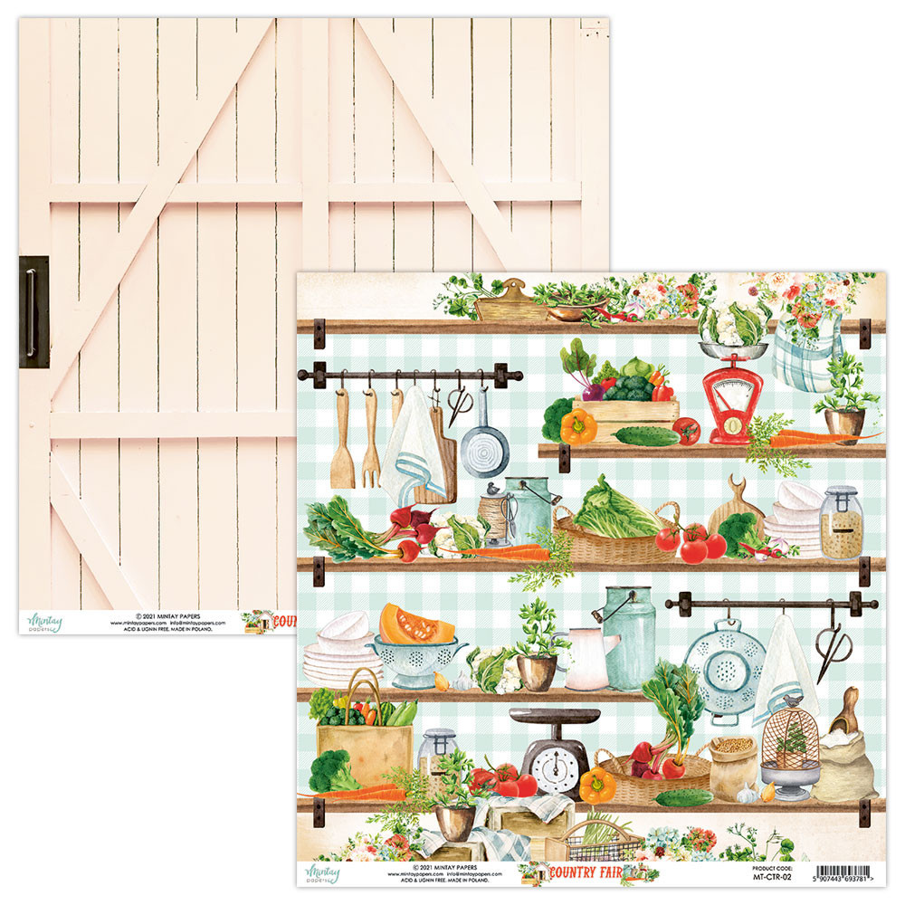 Set of scrapbooking papers 30,5 x 30,5 cm - Mintay - Country Fair