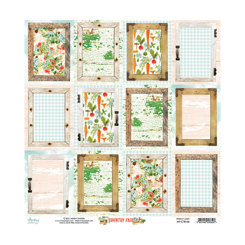 Set of scrapbooking papers 30,5 x 30,5 cm - Mintay - Country Fair