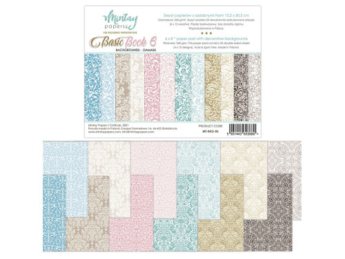 Zestaw papierów do scrapbookingu 15 x 20 cm - Mintay - Basic Book 6, Damask