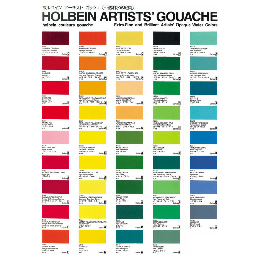 Gwasz Artists’ Gouache - Holbein - Primary Yellow, 15 ml