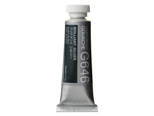 Gwasz Artists’ Gouache - Holbein - Brilliant Silver, 15 ml