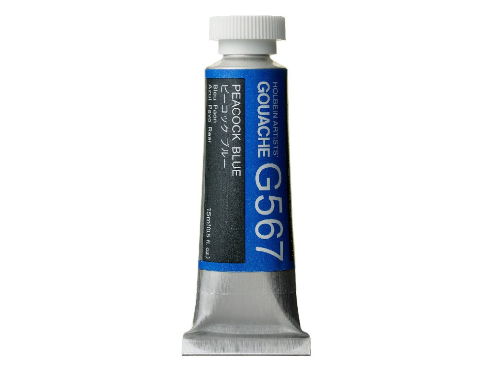 Gwasz Artists’ Gouache - Holbein - Peacock Blue, 15 ml