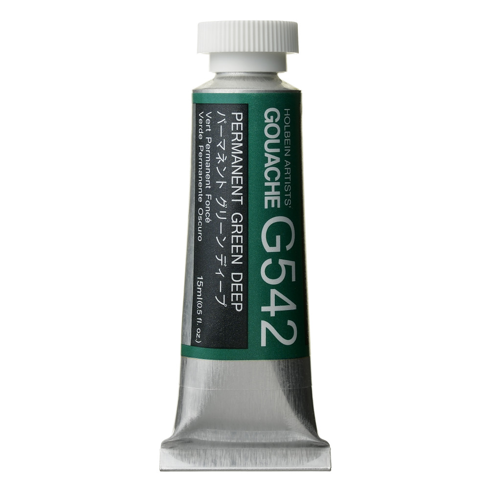 Gwasz Artists’ Gouache - Holbein - Permanent Green Deep, 15 ml