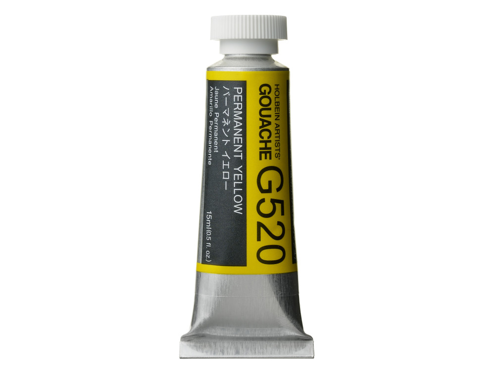 Gwasz Artists’ Gouache - Holbein - Permanent Yellow, 15 ml