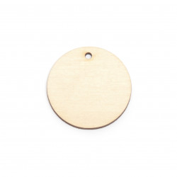 Wooden Circle pendant - Simply Crafting - 4 cm, 10 pcs