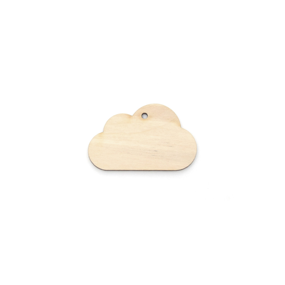 Wooden cloud pendant - Simply Crafting - 3 cm, 10 pcs