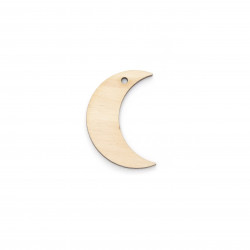 Drewniana zawieszka - Simply Crafting - księżyc, 4 cm, 10 szt.