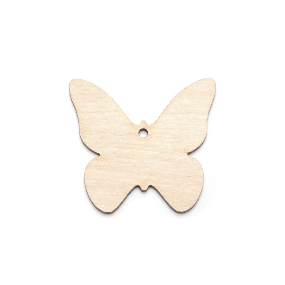 Drewniana zawieszka - Simply Crafting - motyl, 4 cm, 10 szt.