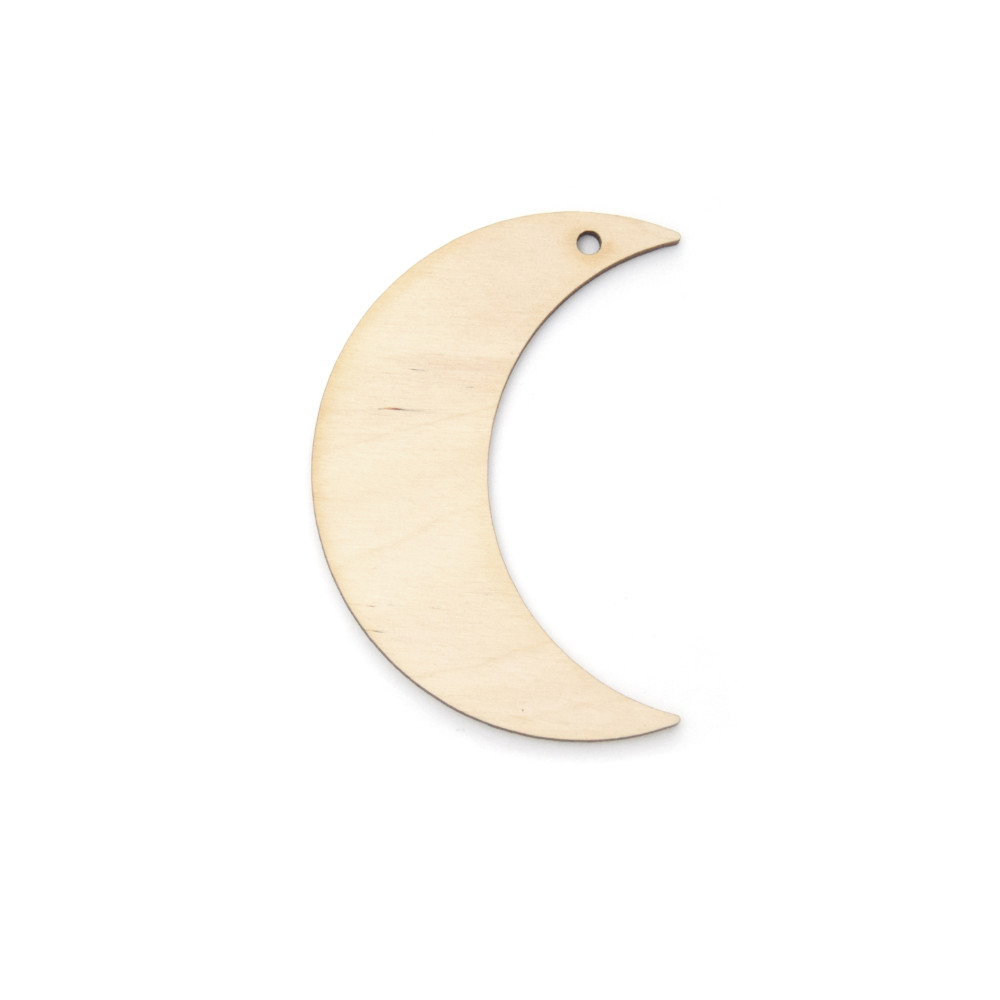 Wooden moon pendant - Simply Crafting - 7 cm, 100 pcs