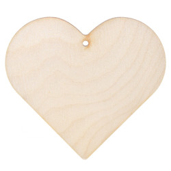 Wooden heart pendant -...