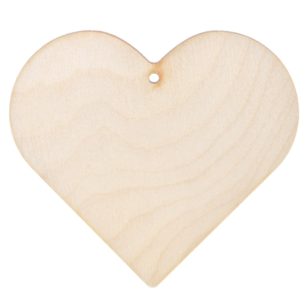 Wooden heart pendant - Simply Crafting - 10 cm, 10 pcs