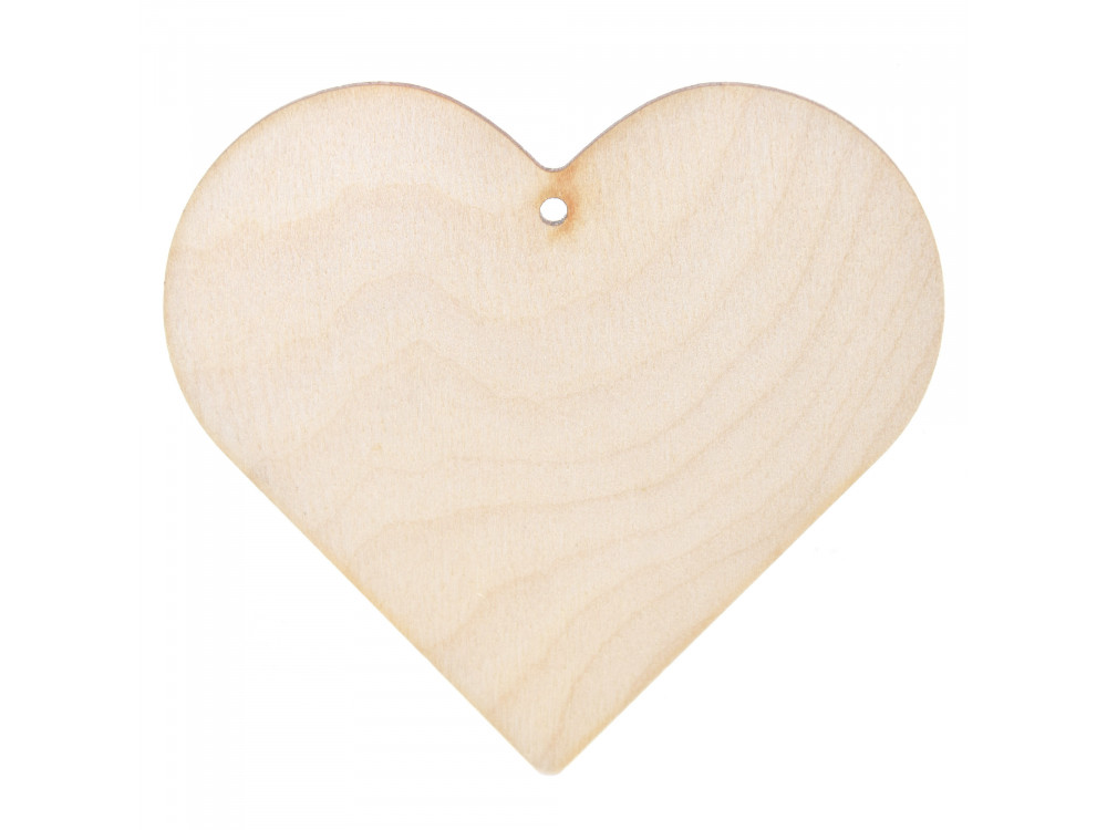 Drewniana zawieszka - Simply Crafting - serce, 10 cm, 10 szt.