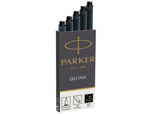 Quink fountain pen refills - Parker - black, 5 pcs