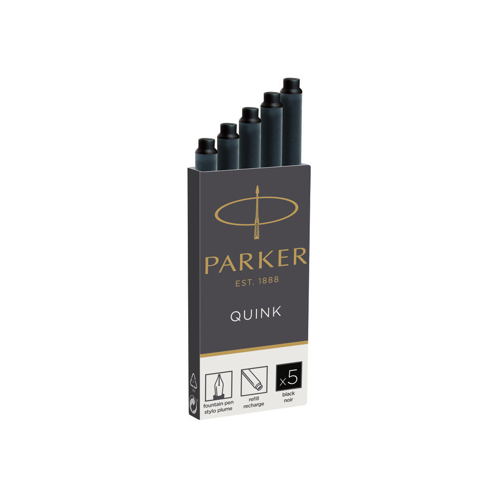 Quink fountain pen refills - Parker - black, 5 pcs