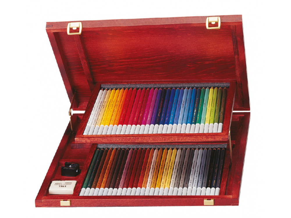 Zestaw pasteli suchych CarbOthello w drewnianej walizce - Stabilo - 60 kolorów
