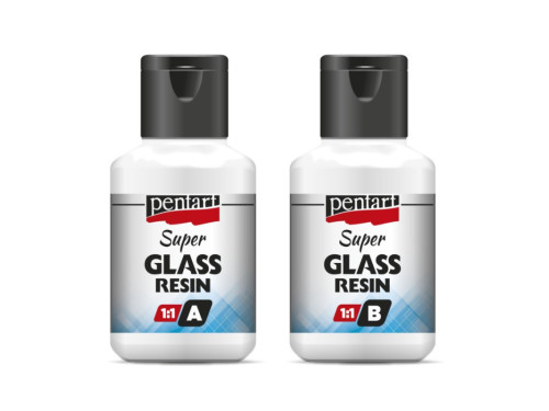 Żywica epoksydowa Super Glass Resin 1:1 - Pentart - krystaliczna, 2 x 40 ml