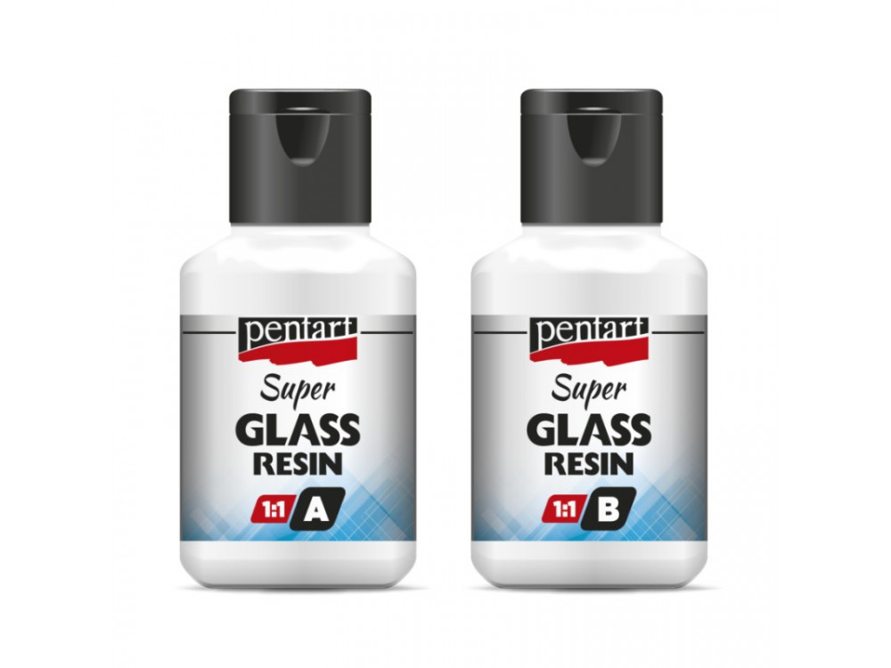 Żywica epoksydowa Super Glass Resin 1:1 - Pentart - krystaliczna, 2 x 40 ml