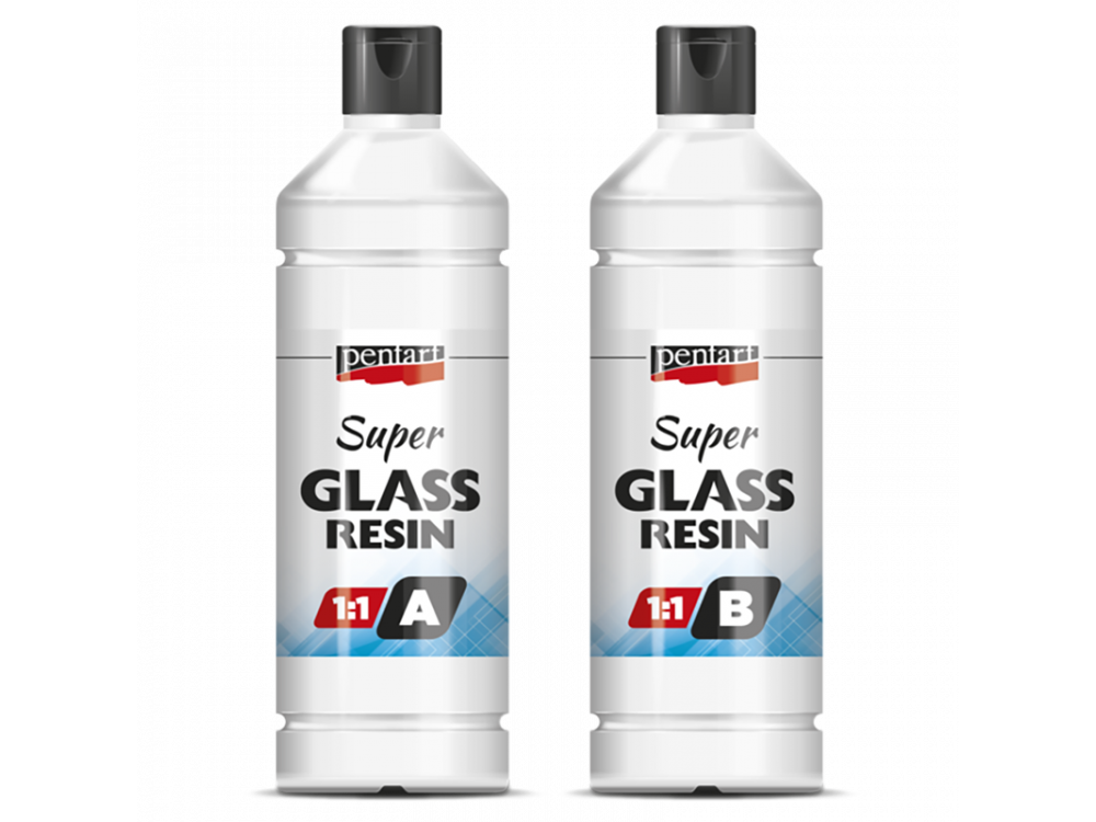 Żywica epoksydowa Super Glass Resin 1:1 - Pentart - krystaliczna, 2 x 250 ml