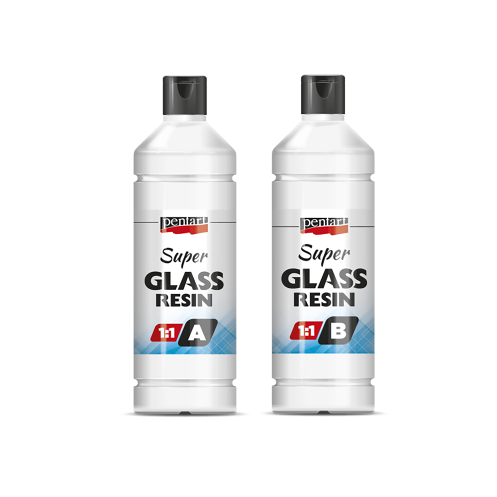 Żywica epoksydowa Super Glass Resin 1:1 - Pentart - krystaliczna, 2 x 125 ml