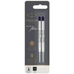 Quink flow ballpoint pen refills - Parker - black, M, 2 pcs
