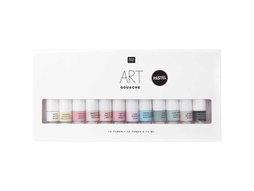 Set of gouache ART paints - Rico Design - pastel, 12 colors x 12 ml