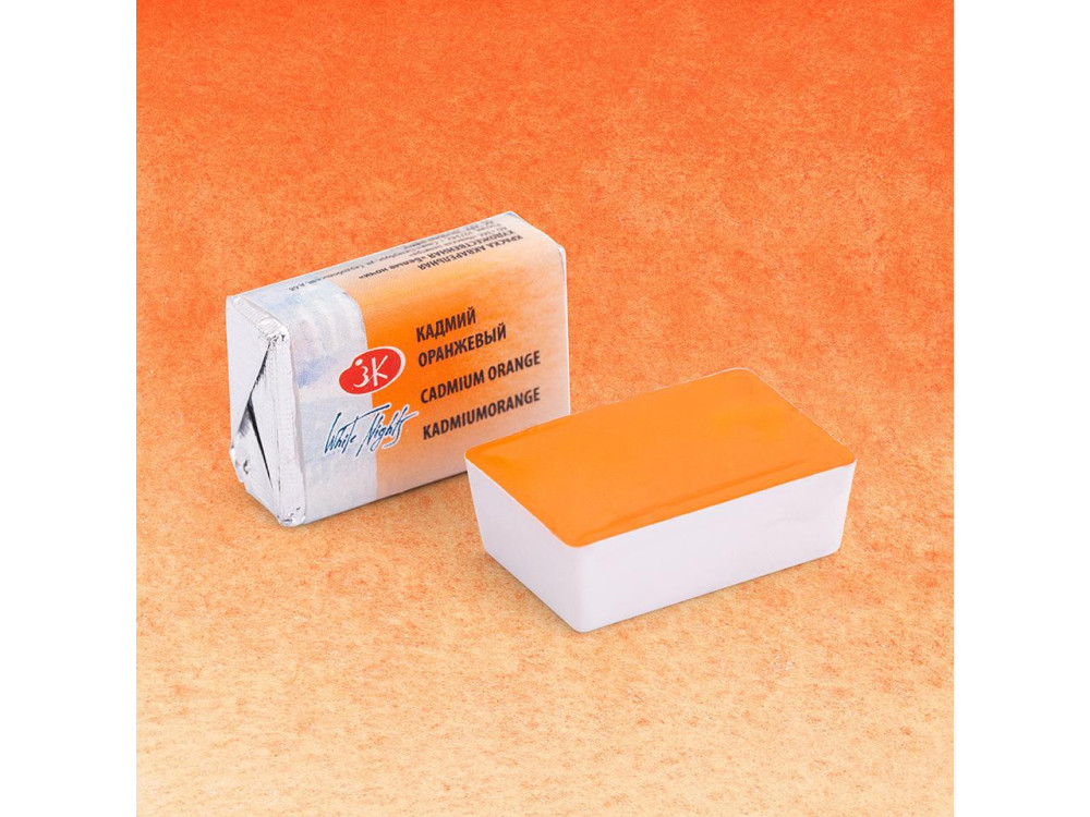Farba akwarelowa Białe Noce - St. Petersburg - Cadmium Orange, kostka