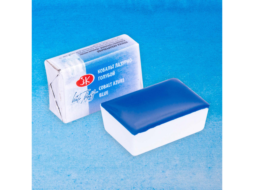 White Nights watercolor paint - St. Petersburg - Cobalt Azure Blue, pan