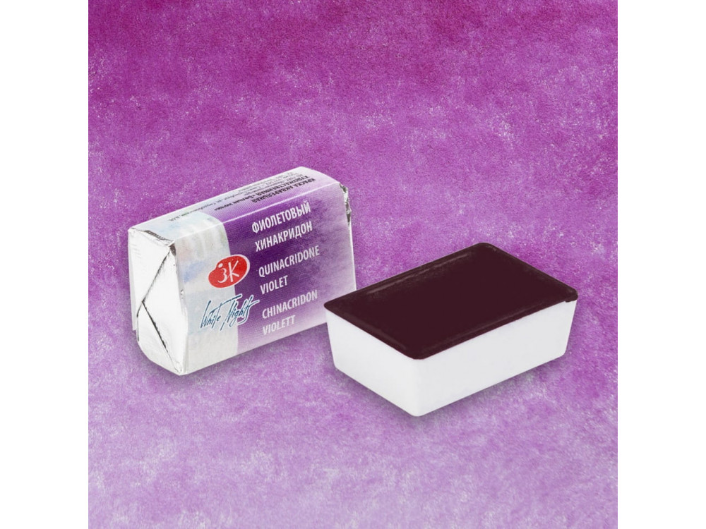 Farba akwarelowa Białe Noce - St. Petersburg - Quinacridone Violet, kostka