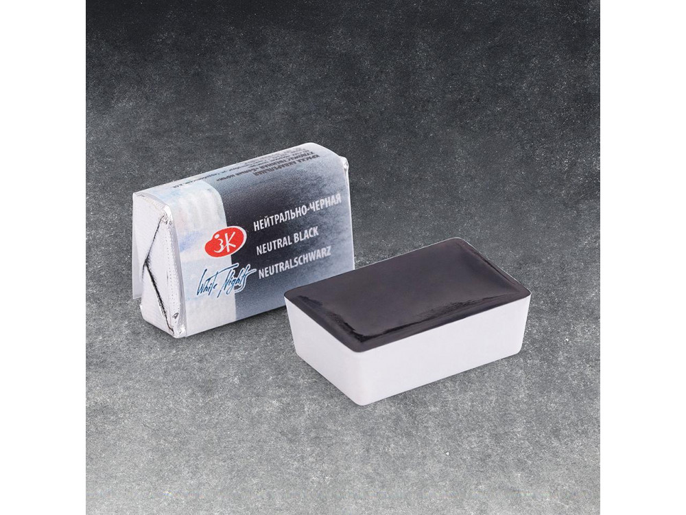 White Nights watercolor paint - St. Petersburg - Neutral Black, pan