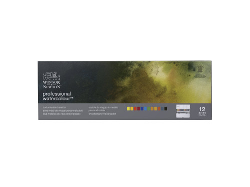 Professional Watercolor half-pans Travel set - Winsor & Newton - 12 colors