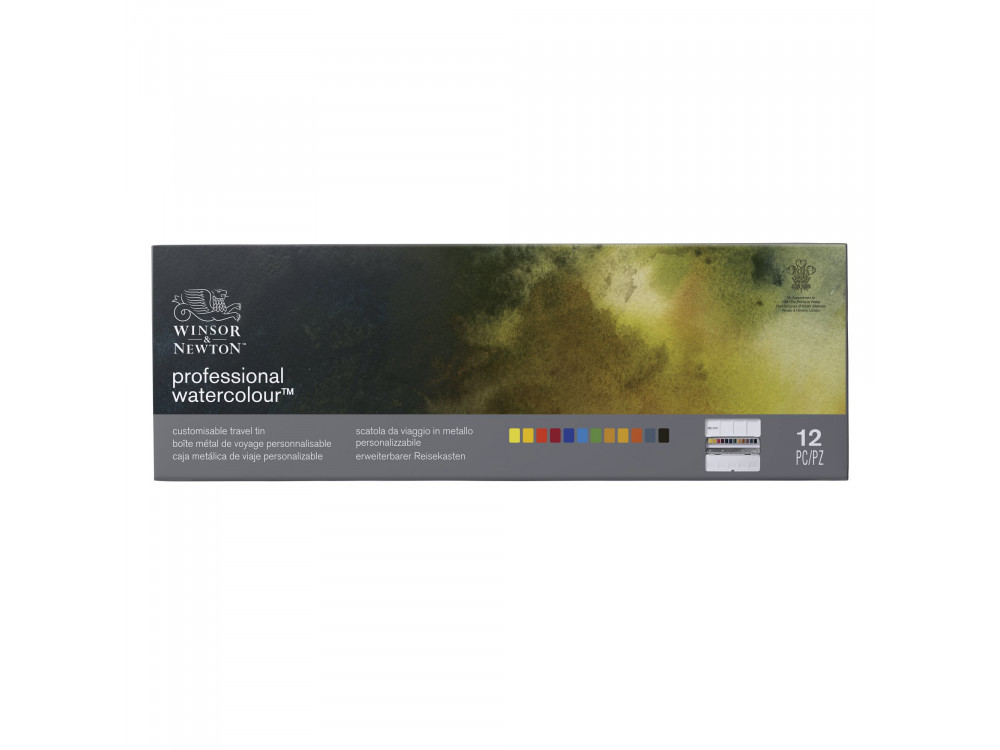 Professional Watercolor half-pans Travel set - Winsor & Newton - 12 colors