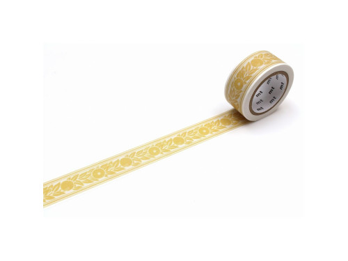 Taśma papierowa washi William Morris - MT Masking Tape - Orange Border, 7 m