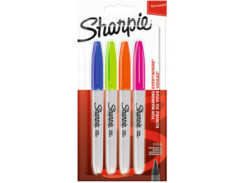Set of Fine Point permanent markers - Sharpie - 4 colors