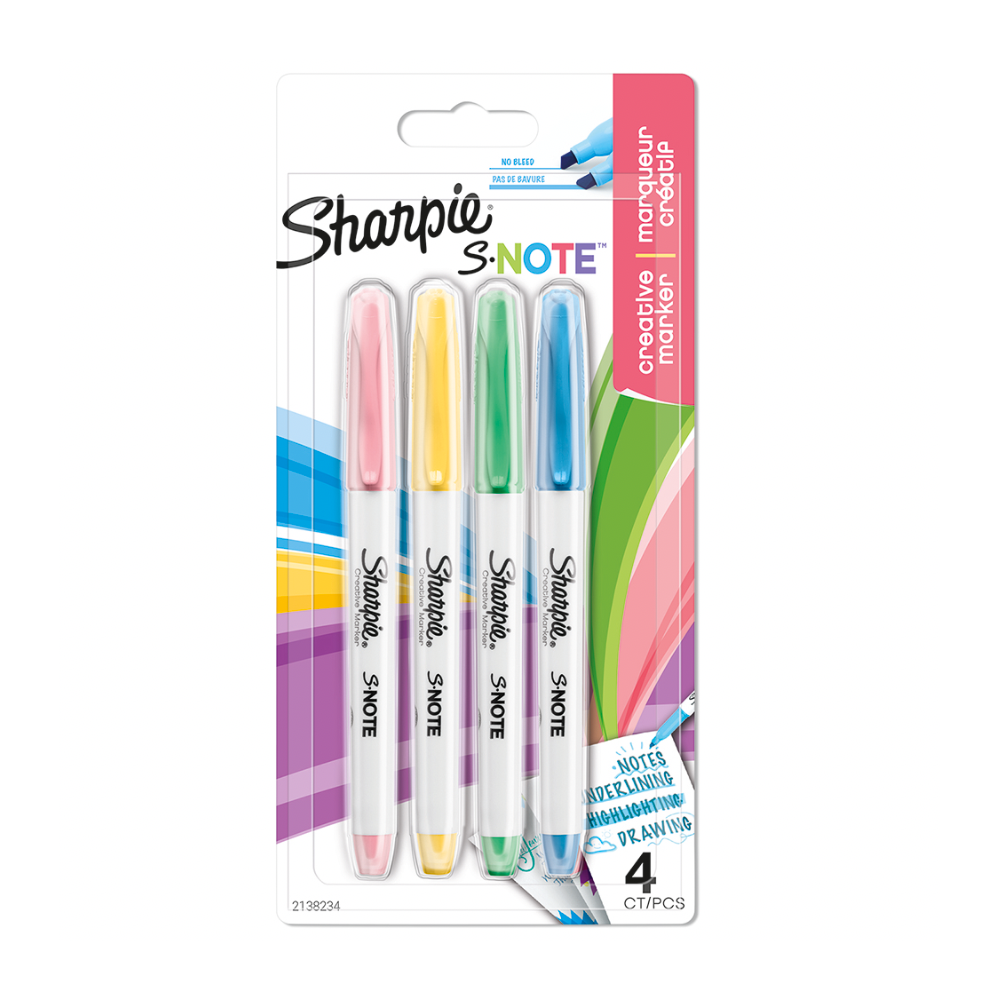 Zestaw markerów S-Note - Sharpie - pastelowe, 4 kolory