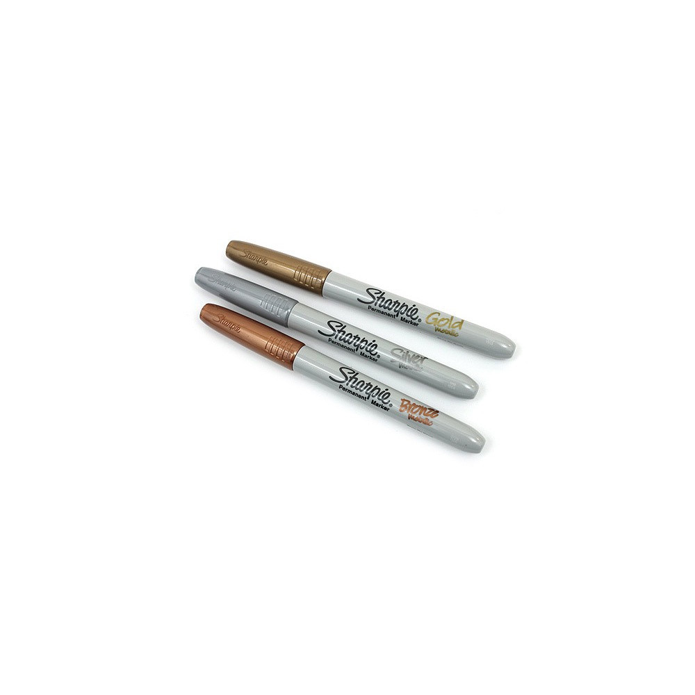 Zestaw markerów permanentnych Metallic - Sharpie - 3 kolory, 1 mm