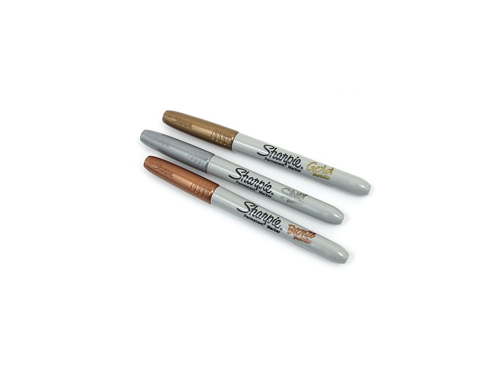Set of permanent Metallic markers - Sharpie - 3 colors, 1 mm