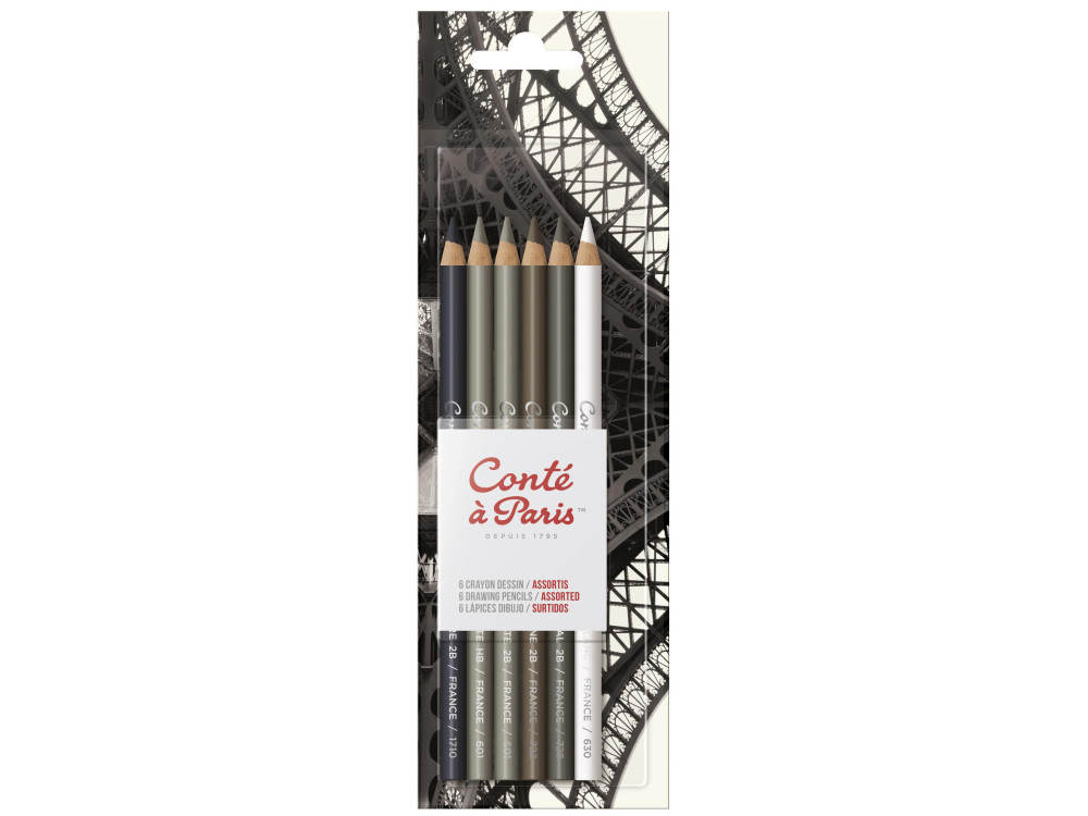 Set of Drawing colored pencils - Conté à Paris - 6 colors