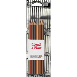 Set of Sanguine colored pencils - Conté à Paris - 6 colors