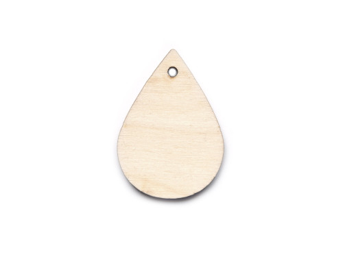 Wooden water drop pendant - Simply Crafting - 4 cm